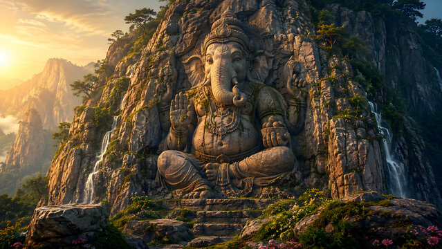 lord ganesha pic, god ganesh picture, god ganesh image with copy space