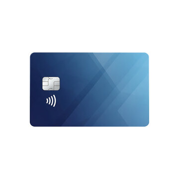 Blue contactless credit card isolated on transparent background for digital payment concept Ai Generated