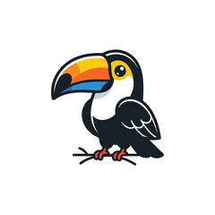 Fototapeta premium Cute cartoon toucan bird illustration.
