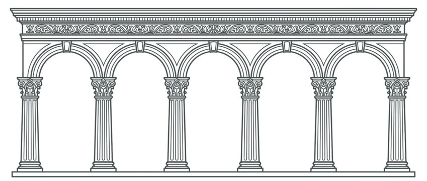 Classical Archway with Corinthian Columns, Architectural Design