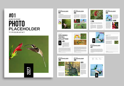 Minimalist Photo Placeholder Brochure Layout Template Multi Page Nature Portfolio Presentation Design 2027