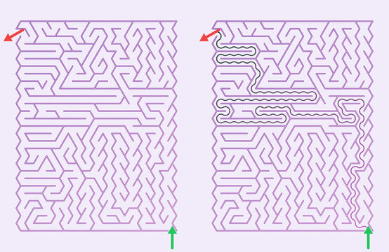 Maze puzzle design with intricate paths and difficulty challenge