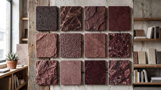 Burgundy stone samples