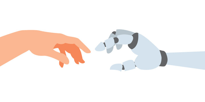 Human and Robot Fingers Touching for Future Connection and Collaboration.

