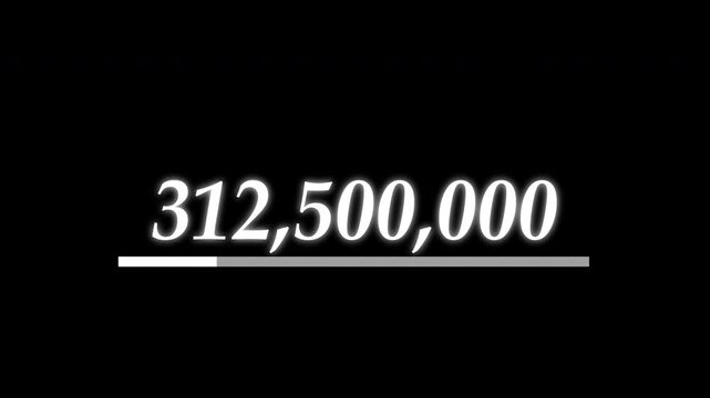Number Counting Animation From 0 to 1,000,000,000 in 4k, Animated Counting Numbers From Zero To One Billion On Transparent Background