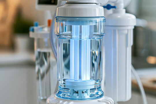 Water purification system treating drinking water in a kitchen