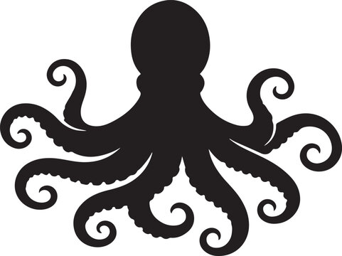 octopus icon silhouette vector illustration