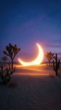 Crescent moon desert