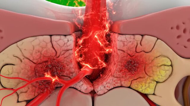 Tooth Nerve Pain Zooming Animation Showing Dental Inflammation on Green Screen