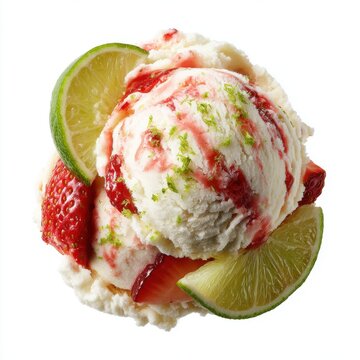 ice cream infused with daiquiri flavors  isolated on a white background