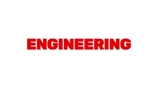 Dynamic engineering text animation designed for construction, mechanics, technology, industry, technical education, and professional videos.
