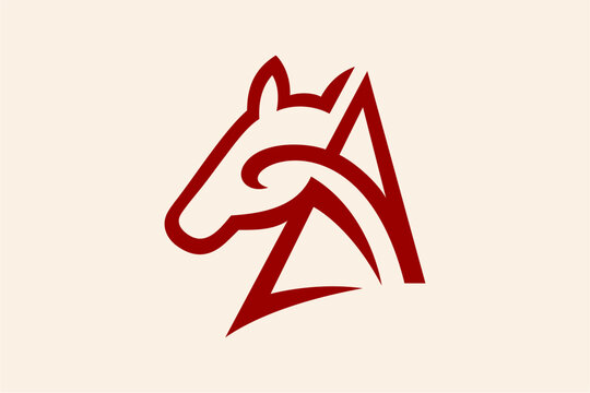 Horse Letter A Initial Logo