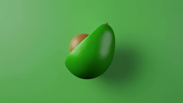 Three stylized cross-sections of an avocado are displayed.