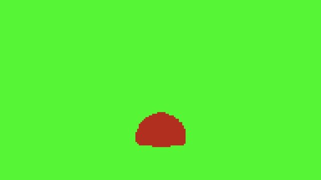 explosion effect in pixel art style with green screen background