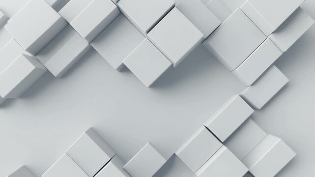 A seamless, abstract 3D rendering featuring a pattern of white cubes.