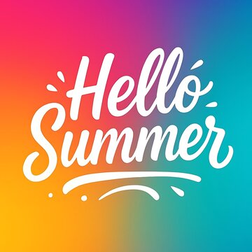 Vibrant Graphic Featuring _Hello Summer_ In Hand-Drawn Typography