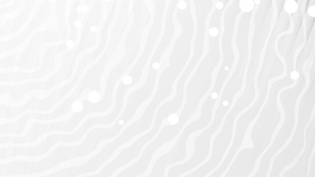 abstract white and grey gradient background wavy lines with circles pattern for modern designs, backgrounds, textiles, packaging, or contemporary branding projects.