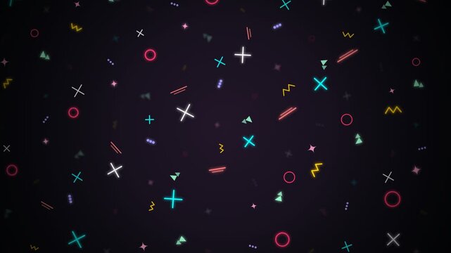 Memphis Geometric Shapes Pattern Background Motion Graphic