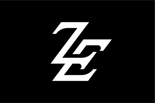 ZE Letter Geometric Serif Logo