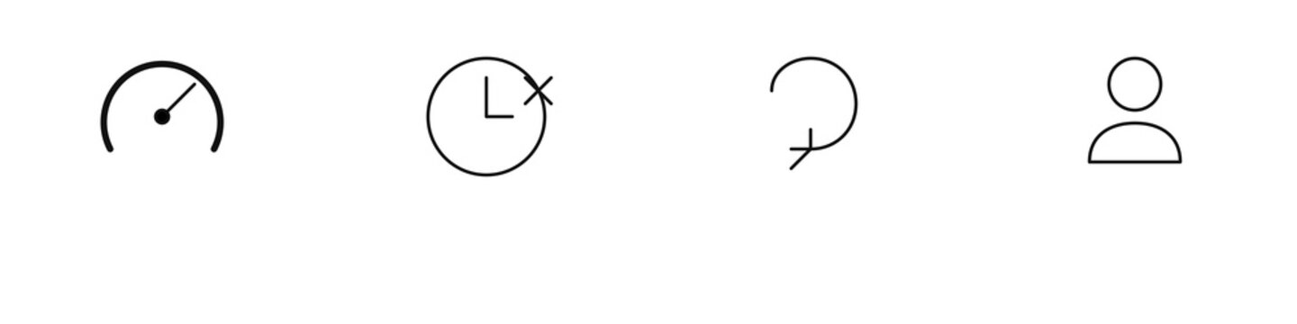 Mobile Data Usage Tracking Line Icon Set - Data Consumption, Overage Alert, Rollover Data, Family Plan