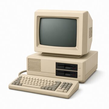 Classic Beige 80s Personal Computer Vintage Technology Collection