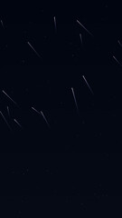 Vertical composition of falling star meteor streaks in dark cosmic night sky © AKLIMA