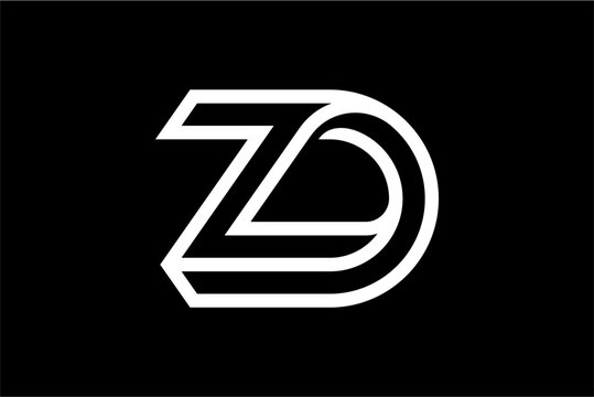 ZD Letter Monoline Monogram Logo