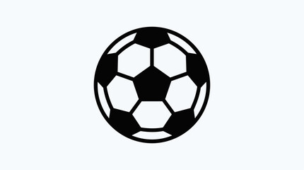 Fototapeta premium Soccer ball vector icon, classic football symbol with black and white pentagon pattern, minimalist sports equipment graphic for web and print
