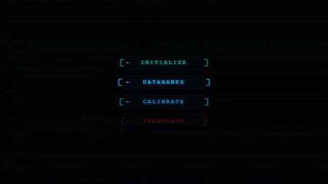 Futuristic digital hud data bars sci-fi interface glowing neon glitch aesthetic high-tech motion graphic element overlay cinematic background