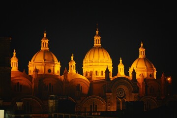 Night view of illuminated cathedral with domes in Cajas National Park Ecuador © Alberto Martín Pérez