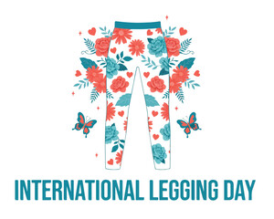 Obraz premium International Legging Day Fashion Vector Illustration, Comfortable Leggings Clothing and Activewear Design