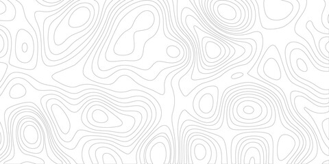 Abstract topographic map contour lines, grey wavy lines on a white background, representing terrain elevation, geographic data, or, landscape mapping  © Safwan