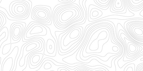 Abstract topographic map contour lines, grey wavy lines on a white background, representing terrain elevation, geographic data, or, landscape mapping  © Safwan