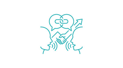 Fototapeta premium Business Partnership Communication and Growth Icon