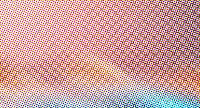 Retro halftone gradient background, vintage pop art dot pattern, colorful pink and orange comic book texture