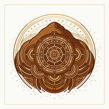 Intricate spiral mandala design with detailed geometric patterns with concentric circles symmetrical