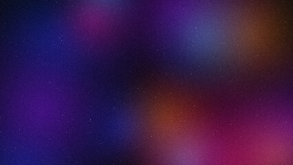 Fototapeta premium Dynamic space background with orange blue and purple blurred light spheres and stars