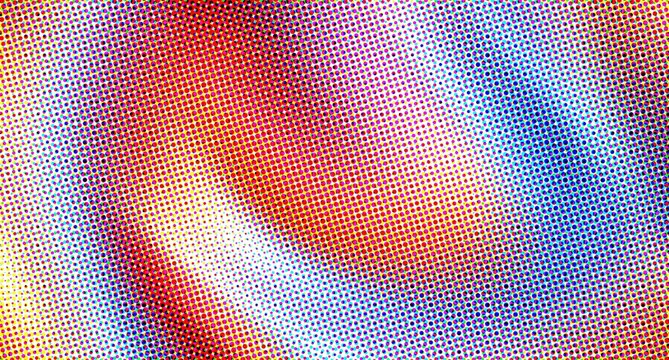Retro halftone gradient background, colorful wavy abstract pattern, vintage pop art texture for digital design