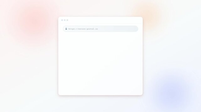 web Security Alert and Privacy Warning Animated Concept with Red Locked Shield UI
