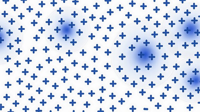 Blue plus sign pattern on a soft abstract background