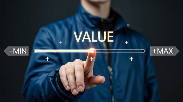 Value selection with interactive slider for pricing strategy and business decisions