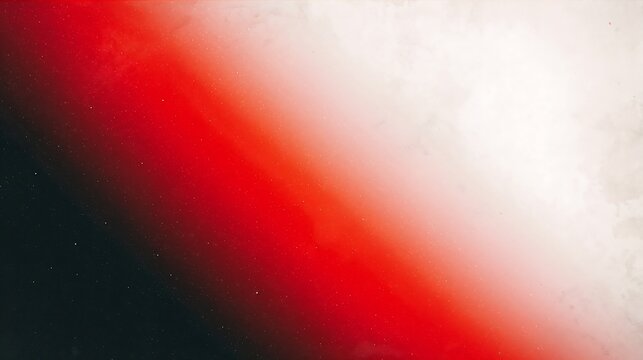 Abstract background with a smooth gradient of red and white light fading into black with soft grain