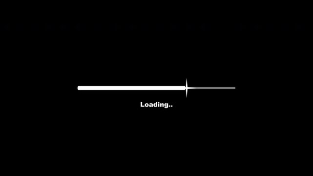 Bar Loading Animation With Sparkle Shape Move Clean White Transparent Background