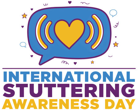 International Stuttering Awareness Day Awareness Vector Illustration, Speech Fluency and Inclusion Concept