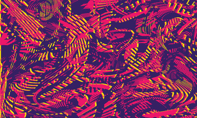 Fototapeta premium Pink Yellow and Purple Distressed Brush Abstract Pattern