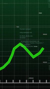 Animation of statistical data processing over grid network against green background
