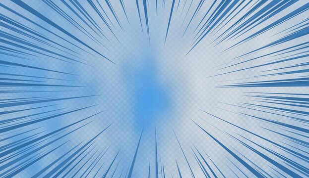 Zooming Background With Radial Burst Effect On Light Blue Cloudy Sky