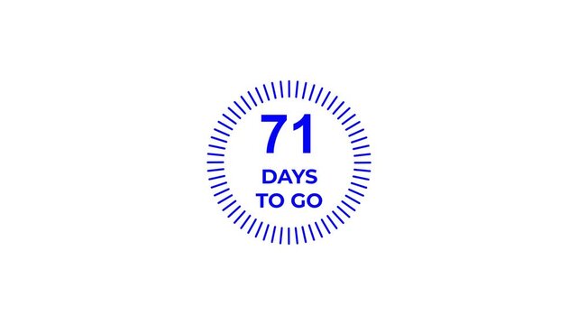 Countdown timer with 71 days remaining against a clean white background with subtle blue accents