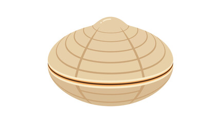 Closed clam shell with concentric ridges flat vector illustration © Design Bari