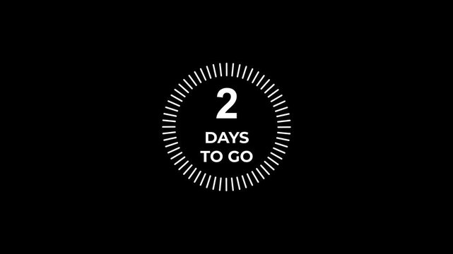 Countdown Timer Graphic with 2 Days Remaining animated on black background